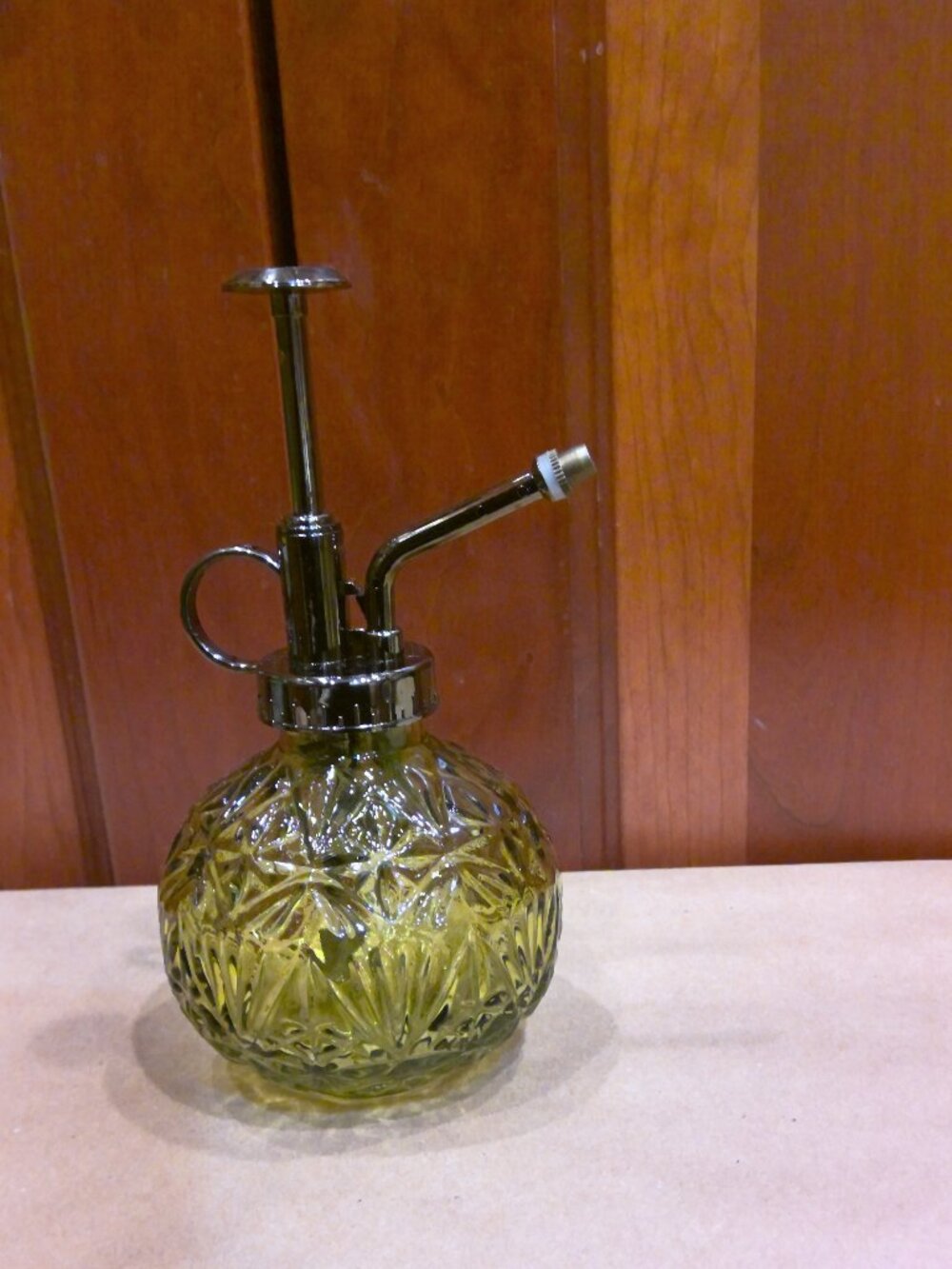 Green Pressed Glass Plant Mister Waterer (New)